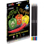 Цветные карандаши deVENTE "Juicy Black" 18 цветов, трехгранные, пластиковые, картонная коробка