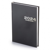 Ежедневник датированный 2024 г. А5 Aльт Черный, 168 листов, линия, обложка бумвинил 