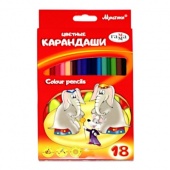Цветные карандаши Гамма " Мультики" 18 цветов, трехгранные