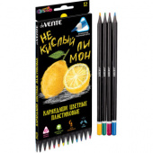 Цветные карандаши deVENTE "Juicy Black" 12 цветов, трехгранные, пластиковые, картонная коробка