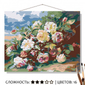 Картина по номерам на холсте 50х40 см "Букет роз"