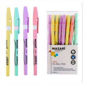 Ручка шариковая Mazari "JENX" 0,7 мм, синяя, на масляной основе, пластиковый корпус (ассорти 5 цветов)