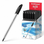 Ручка шариковая ErichKrause U-108 Classic Stick Ultra Glide, черная, 1,0 мм, трехгранная, прозрачный корпус