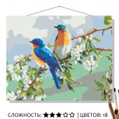 Картина по номерам на холсте 50х40 см "Весенние птахи"