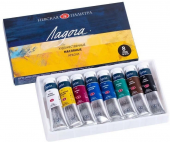Набор художественных масляных красок Невская палитра "ЛАДОГА" 8 цветов в тубах по 18 мл, картонная коробка