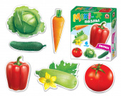 Maxi - пазлы Русский стиль "Овощи" 18 элементов, 6 картинок, картонная упаковка 15х18х4 см