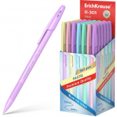 Ручка шариковая ErichKrause "R-301 Pastel Stick" 0,7 мм, синяя, цвет корпуса-ассорти