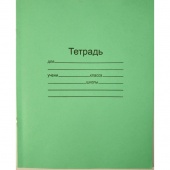 Тетрадь Маяк "Зеленая" обложка, 12 листов, частая косая линия