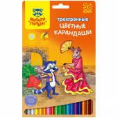 Цветные карандаши Мульти-Пульти "Енот в Испании" 36 цветов, трехгранные