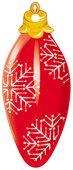 Вырубная фигурка "Сосулька красная-новогодняя игрушка", двухсторонняя, (блестки в лаке), (М-13002)