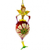 Елочная игрушка Crystal Deco "Цветочная Принцесса - Ромашка", 4х4х14 см, подвеска