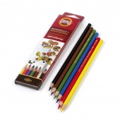 Цветные карандаши KOH-I-NOOR "MONDELUZ" 6 цветов, акварельные, художественные
