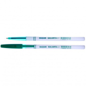 Ручка шариковая Mazari "Galanta" 0,7 мм, зеленая, пластиковый белый корпус