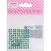 Стразы самоклеящиеся deVENTE "Dots" (круглые) 4мм, 100 шт., цвет зеленый, в пластиковом пакете