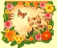 Зеркало складное "Котенок с бабочкой"