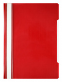 Папка-скоросшиватель А4 пластиковая эконом с прозрачным верхним листом, красная