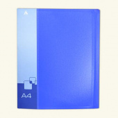 Папка на 2-х D-образных кольцах пластиковая А4 Бюрократ "Синяя" 40 мм, внутренний/торцевой карманы