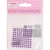 Стразы самоклеящиеся deVENTE "Dots" (круглые) 4мм, 100 шт., цвет фиолетовый, в пластиковом пакете