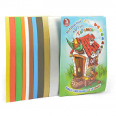 Цветной картон волшебный "Теремок" 10 листов. 10 цветов, односторонний, немелованный