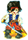 Плакат вырубной А3 "Пират" с блестками,  уф-лак