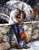 Картина по номерам 40х50 см "Романтическая прогулка под дождем"