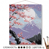Картина по номерам на холсте 50х40 см "Цветущая сакура"