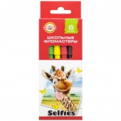 Фломастеры школьные Koh-I-Noor Selfies 6 цветов картонная упаковка