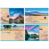 Альбом для рисования BG "Рисуем пейзаж", А4, 32 листа, скрепка, обложка-мелованный картон, блок-офсет, эконом