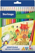 Цветные карандаши Berlingo "Сказочный город" 18 цветов, акварельные, трехгранные