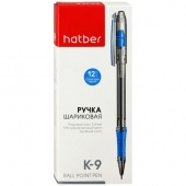 Ручка шариковая HATBER "К-9" 0,4 мм, синяя