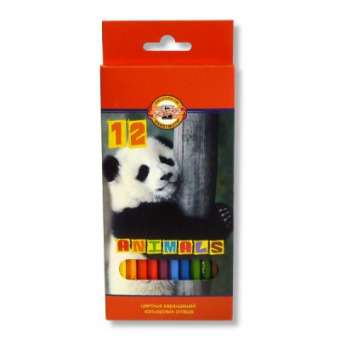 Цветные карандаши KOH-I-NOOR "Зверюшки" 12 цветов