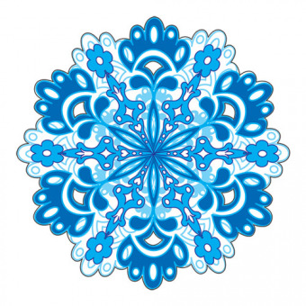 Вырубная фигурка "Снежинка" односторонняя, блестки в лаке (М-13403)