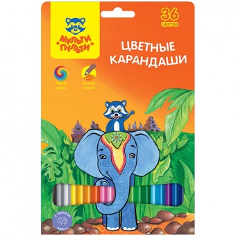 Цветные карандаши Мульти-Пульти "Енот в Индии" 36 цветов