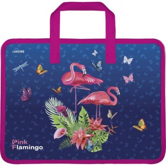 Папка для тетрадей А4  на молнии "Flamingo" с ручками