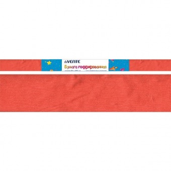 Цветная бумага гофрированная 50 х 250 см красно - оранжевая 