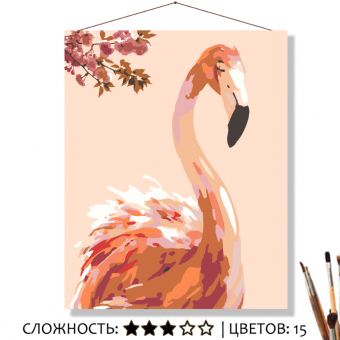 Картина по номерам на холсте 50х40 см "Фламинго"