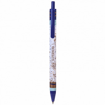 Ручка шариковая автоматическая Hatber "SUPERNOVA" 0,7 мм, синяя, чернила на масляной основе, непрозрачный пластиковый корпус