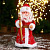 Игрушка под елочку "Дед Мороз" 29 см, в красной шубе и шапке с жемчужинкой, двигается, на батарейках, в подарочной коробке