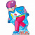 Плакат вырубной А3  "Спорт-Бег на коньках" с блестками,  уф-лак