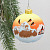 Стеклянный елочный шар "Снегири на закате" 8 см, подвеска, в подарочной упаковке