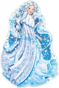 Плакат вырубной А2 "Девушка-Зима" с уф-лаком