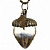 Стеклянная елочная игрушка Decoris "Желудь Анри" 8 см, винтажный, серебряный, подвеска
