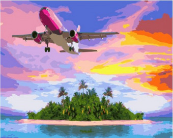 Картина по номерам на холсте 40х50 см "Полет над островом"