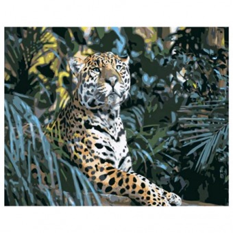 Рисование по номерам 40х50 см "Леопард в джунглях"