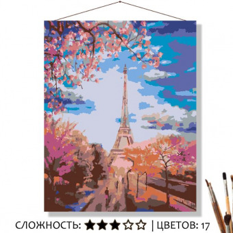 Картина по номерам на холсте 50х40 см "Парижское утро"