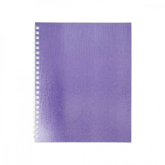 Тетрадь общая А5 HATBER "МETALLIC Фиолетовая", 96 листов, клетка, на гребне, обложка бумвинил, без полей