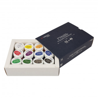 Набор художественных гуашевых красок VISTA-ARTISTA "GALLERY" 12 цветов в банках  по 40 мл