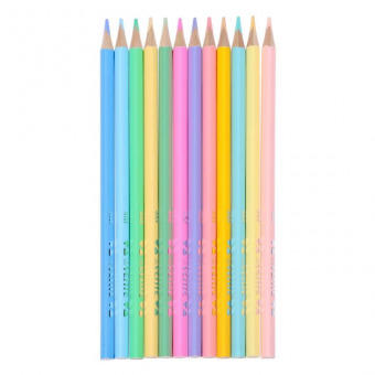 Цветные карандаши deVENTE "Trio Mega Soft Pastel" 12 цветов, трехгранные, натур. дерево, картонная коробка