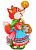 Плакат вырубной А3 "Лиса и Колобок" с блестками,  уф-лак