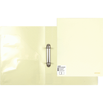 Папка на 2-х кольцах пластиковая А4 deVENTE "Pastel" желтая, 35 мм, толщина пластика 650 мкм, внутренний карман